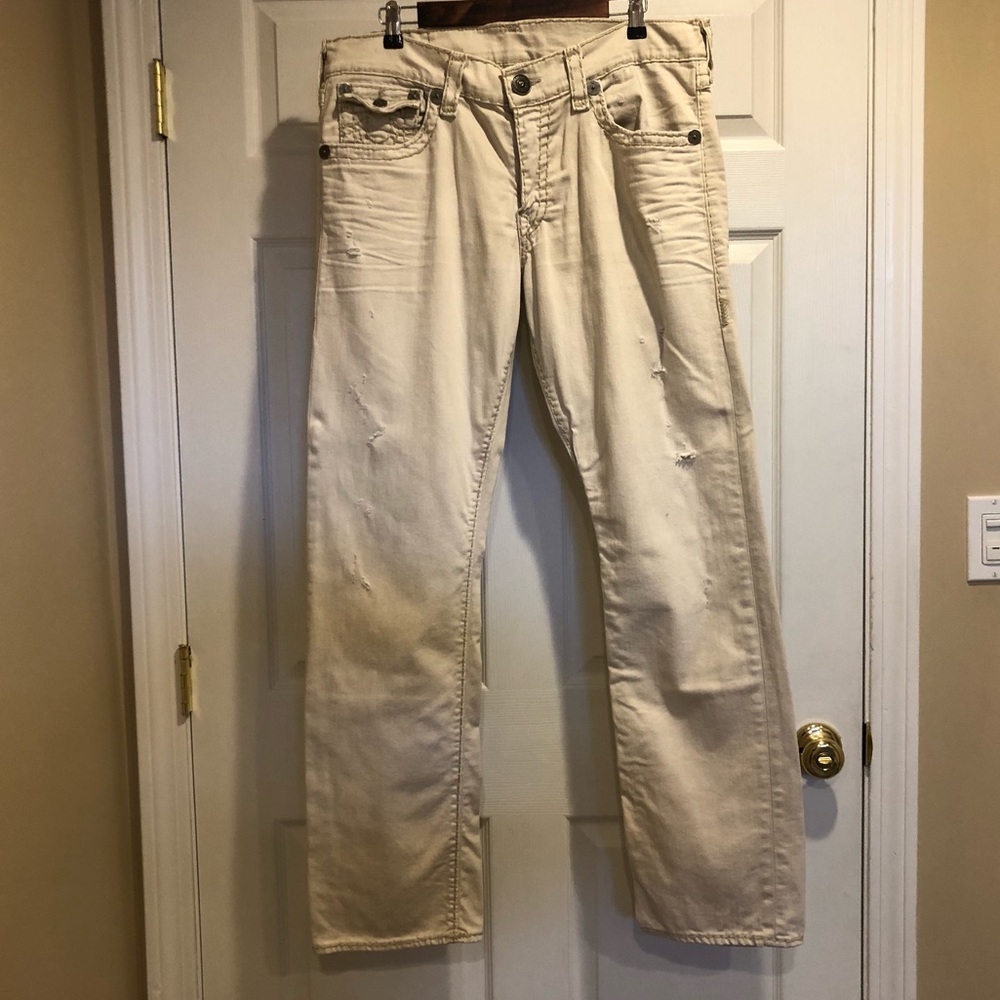 True Religion RICKY SUPER T cream colored jeans